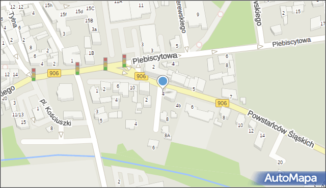 Lubliniec, Powstańców Śląskich, 4, mapa Lubliniec