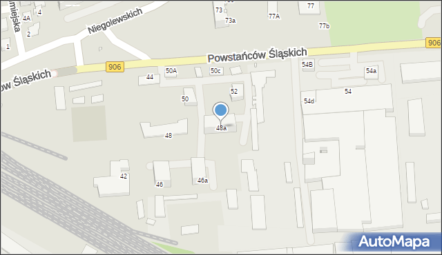 Lubliniec, Powstańców Śląskich, 48a, mapa Lubliniec