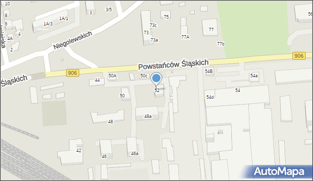 Lubliniec, Powstańców Śląskich, 52, mapa Lubliniec