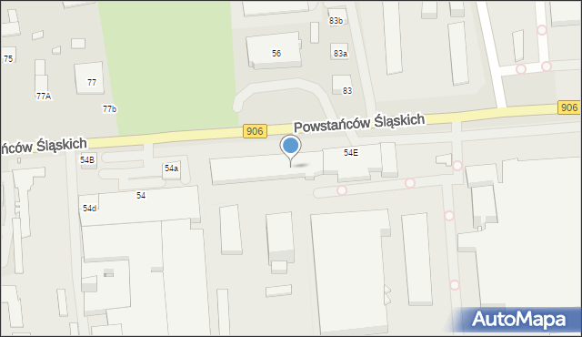 Lubliniec, Powstańców Śląskich, 54B, mapa Lubliniec