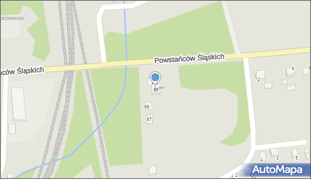 Lubliniec, Powstańców Śląskich, 66, mapa Lubliniec