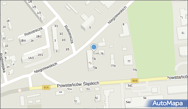 Lubliniec, Powstańców Śląskich, 73d, mapa Lubliniec