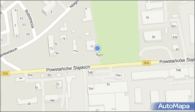 Lubliniec, Powstańców Śląskich, 77b, mapa Lubliniec