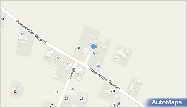Łubniany, Powstańców Śląskich, 7a, mapa Łubniany