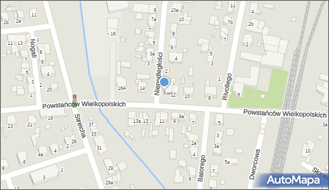 Luboń, Powstańców Wielkopolskich, 12a, mapa Luboń