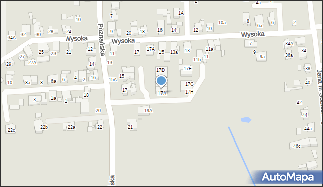 Luboń, Poznańska, 17A, mapa Luboń