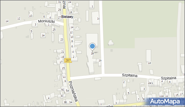 Lubsko, Pokoju, 1a, mapa Lubsko