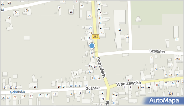 Lubsko, Poznańska, 11, mapa Lubsko