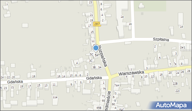 Lubsko, Poznańska, 5A, mapa Lubsko