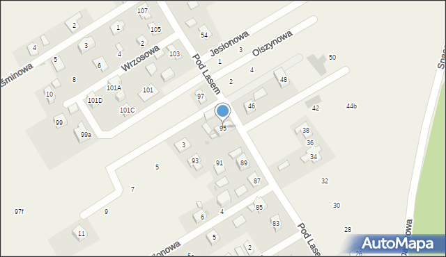 Łuczyce, Pod Lasem, 95, mapa Łuczyce