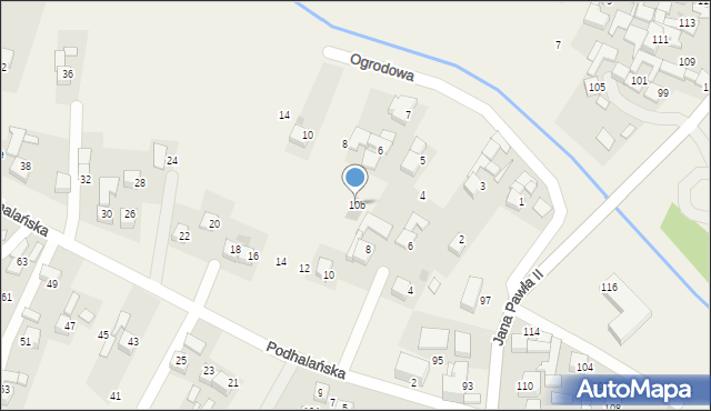 Ludźmierz, Podhalańska, 10b, mapa Ludźmierz