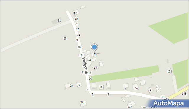 Łuków, Podgórna, 16b, mapa Łuków