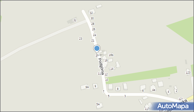 Łuków, Podgórna, 17, mapa Łuków