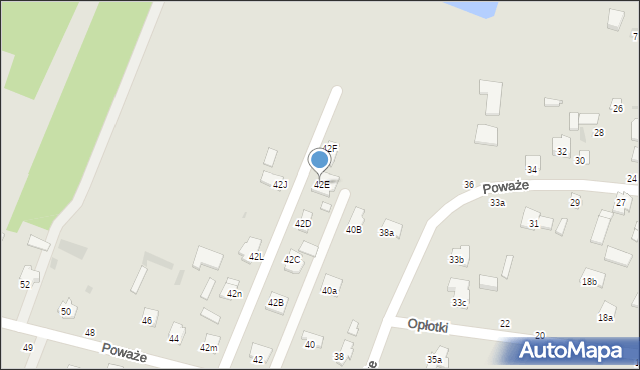 Łuków, Poważe, 42E, mapa Łuków
