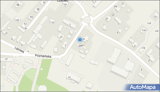 Lusowo, Poznańska, 16A, mapa Lusowo