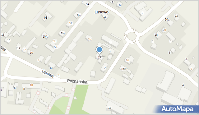 Lusowo, Poznańska, 1A, mapa Lusowo