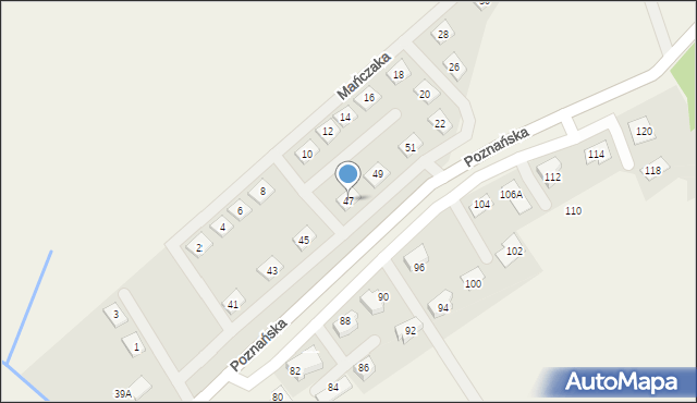 Lusowo, Poznańska, 47, mapa Lusowo