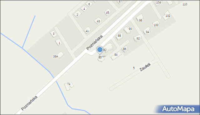 Lusowo, Poznańska, 80, mapa Lusowo