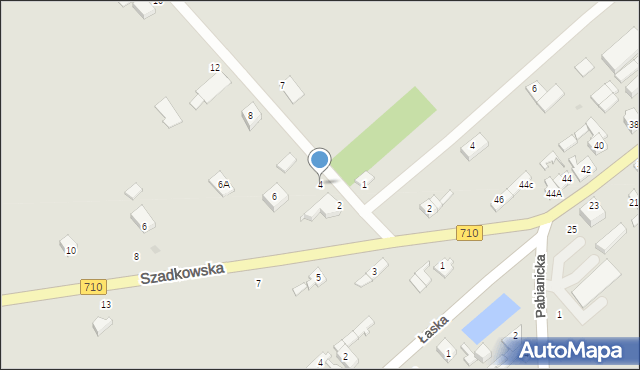 Lutomiersk, Poziomkowa, 4, mapa Lutomiersk