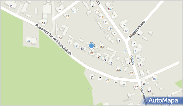 Lwówek, Powstańców Wielkopolskich, 28, mapa Lwówek