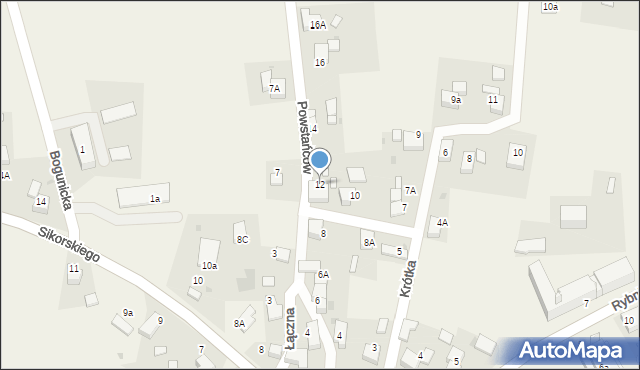 Lyski, Powstańców, 12, mapa Lyski