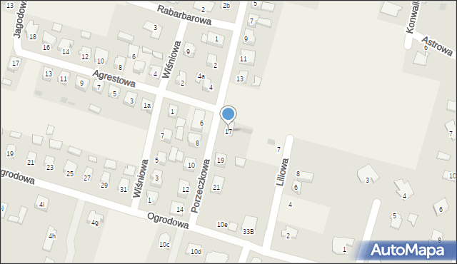 Łysomice, Porzeczkowa, 17, mapa Łysomice