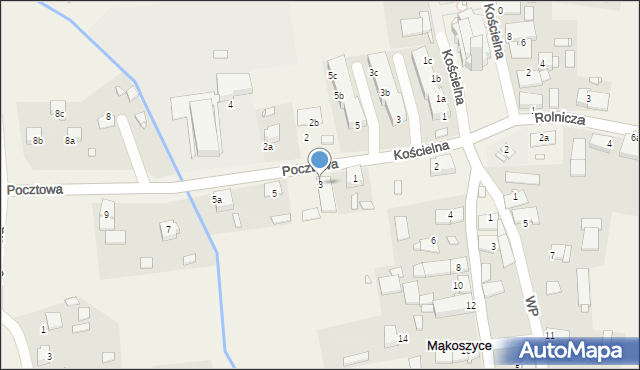 Mąkoszyce, Pocztowa, 3, mapa Mąkoszyce