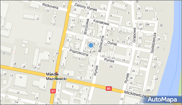 Maków Mazowiecki, Poprzeczna, 6, mapa Maków Mazowiecki