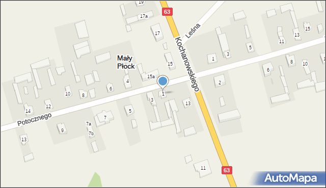 Mały Płock, Potocznego Ignacego, 1, mapa Mały Płock