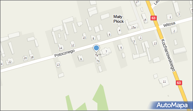 Mały Płock, Potocznego Ignacego, 7a, mapa Mały Płock