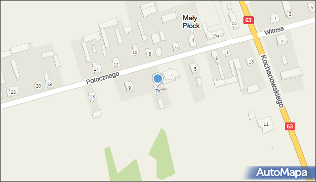 Mały Płock, Potocznego Ignacego, 7b, mapa Mały Płock
