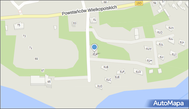 Margonin, Powstańców Wielkopolskich, 61A, mapa Margonin