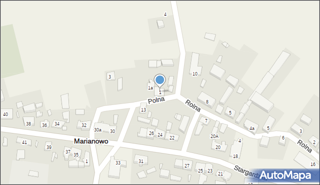 Marianowo, Polna, 1, mapa Marianowo