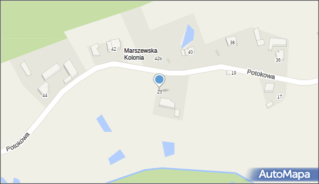 Marszewska Kolonia, Potokowa, 23, mapa Marszewska Kolonia