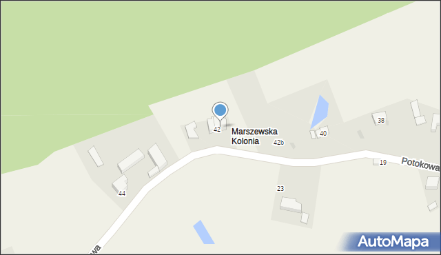 Marszewska Kolonia, Potokowa, 42a, mapa Marszewska Kolonia