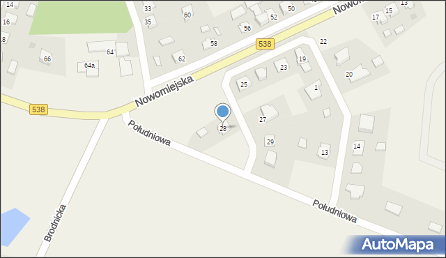 Marzęcice, Południowa, 28, mapa Marzęcice