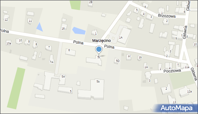 Marzęcino, Polna, 5c, mapa Marzęcino