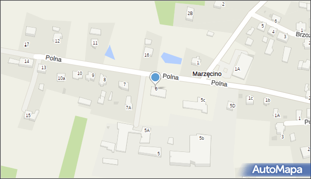 Marzęcino, Polna, 6, mapa Marzęcino