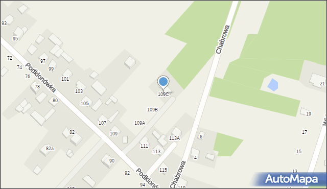 Masłów Pierwszy, Podklonówka, 109C, mapa Masłów Pierwszy