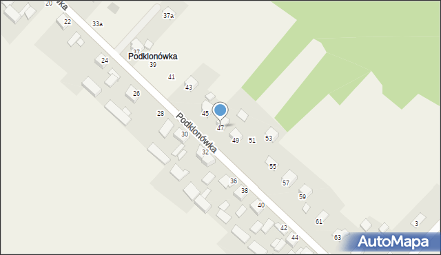 Masłów Pierwszy, Podklonówka, 47, mapa Masłów Pierwszy