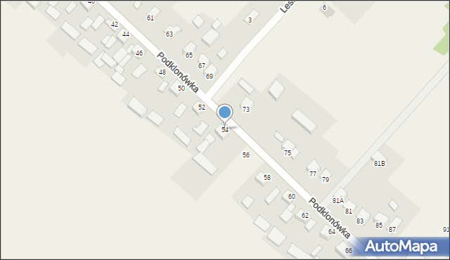 Masłów Pierwszy, Podklonówka, 54, mapa Masłów Pierwszy