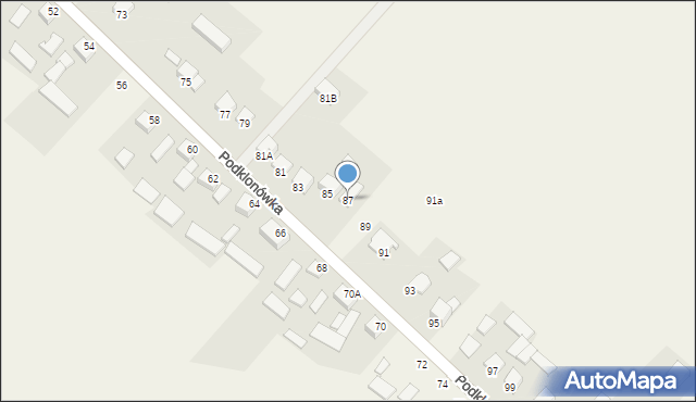 Masłów Pierwszy, Podklonówka, 87, mapa Masłów Pierwszy