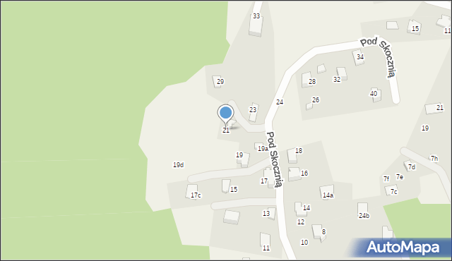 Meszna, Pod Skocznią, 21, mapa Meszna