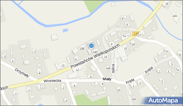 Miały, Powstańców Wielkopolskich, 10A, mapa Miały