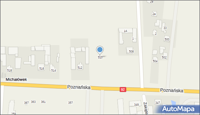 Michałówek, Poznańska, 510, mapa Michałówek