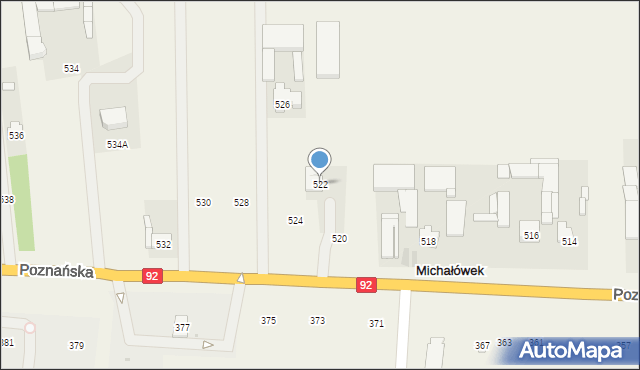 Michałówek, Poznańska, 522, mapa Michałówek