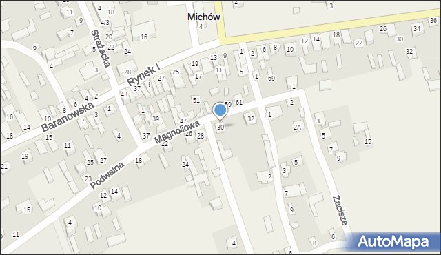 Michów, Podwalna, 30, mapa Michów