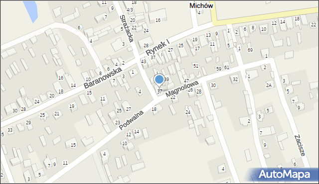 Michów, Podwalna, 37, mapa Michów