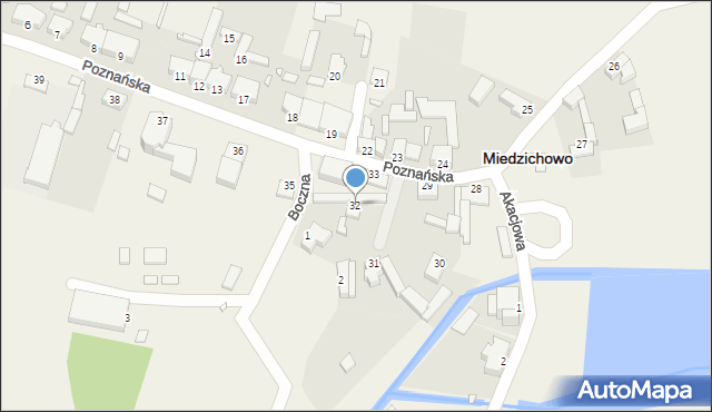 Miedzichowo, Poznańska, 32, mapa Miedzichowo