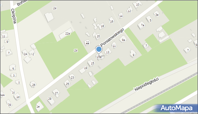 Międzyborów, Poniatowskiego, 15a, mapa Międzyborów